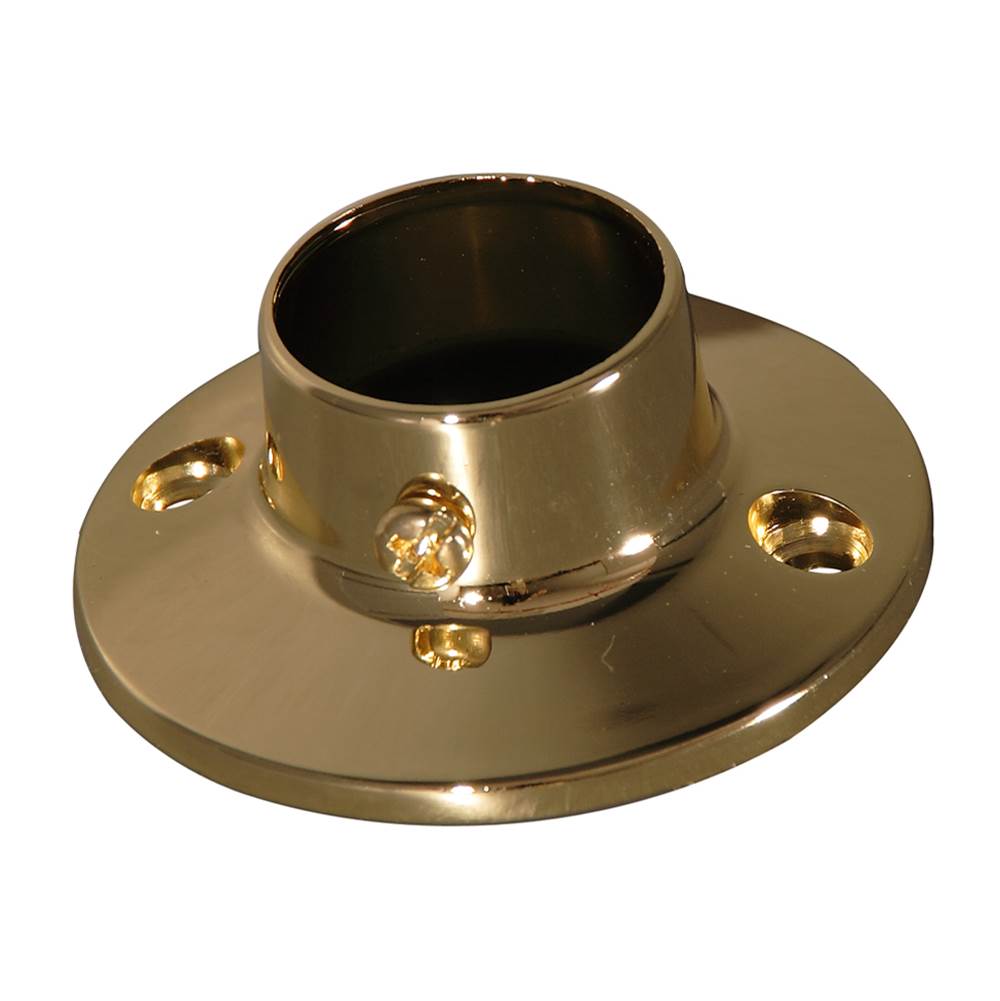 Barclay Heavy Round Die Cast Flanges, Pair, Polished Brass