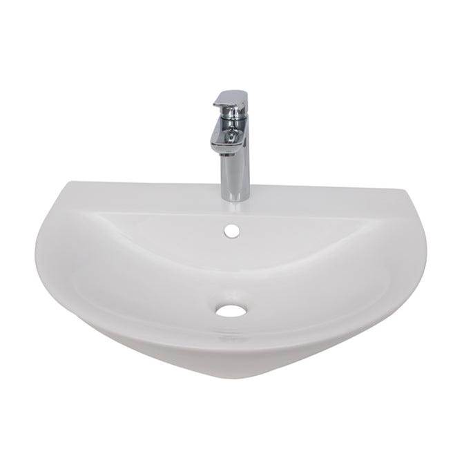 Barclay Morning 650 Wall Hung W/ 1-Faucet Hole,Overflow, White
