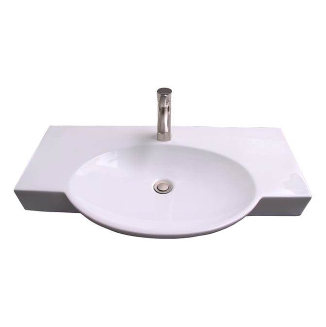 Barclay Waveland Wall Hung 34'' Rect,Oval Basin,1 Faucet Hole,WH