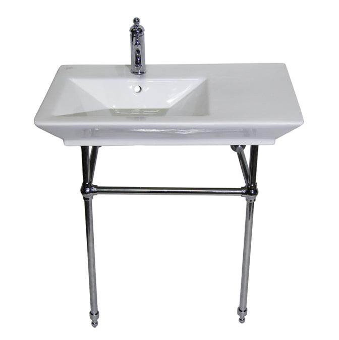 Barclay Opulence Console 31-1/2'', RectBowl, 1-hole, White, CP Stand