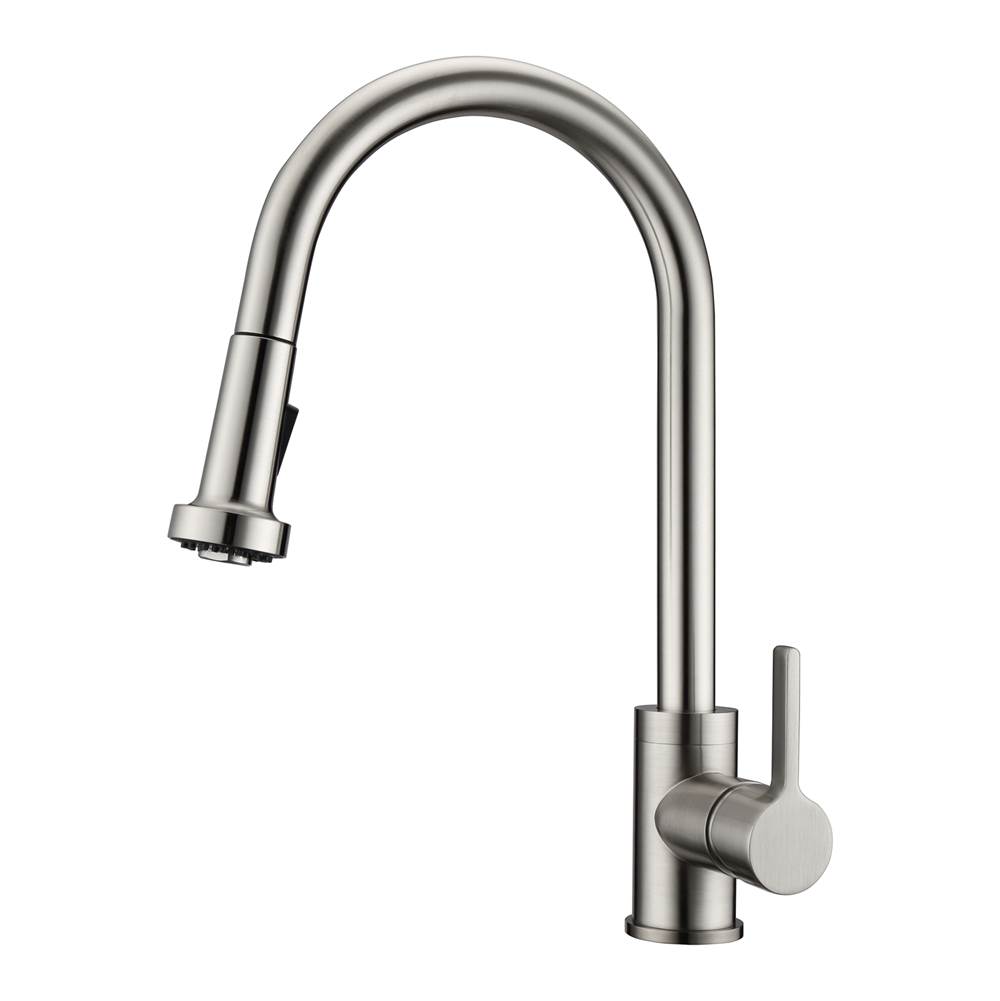 Barclay Fairchild Kitchen Faucet,Pullout Spray,Metal Lever Hndls,BN