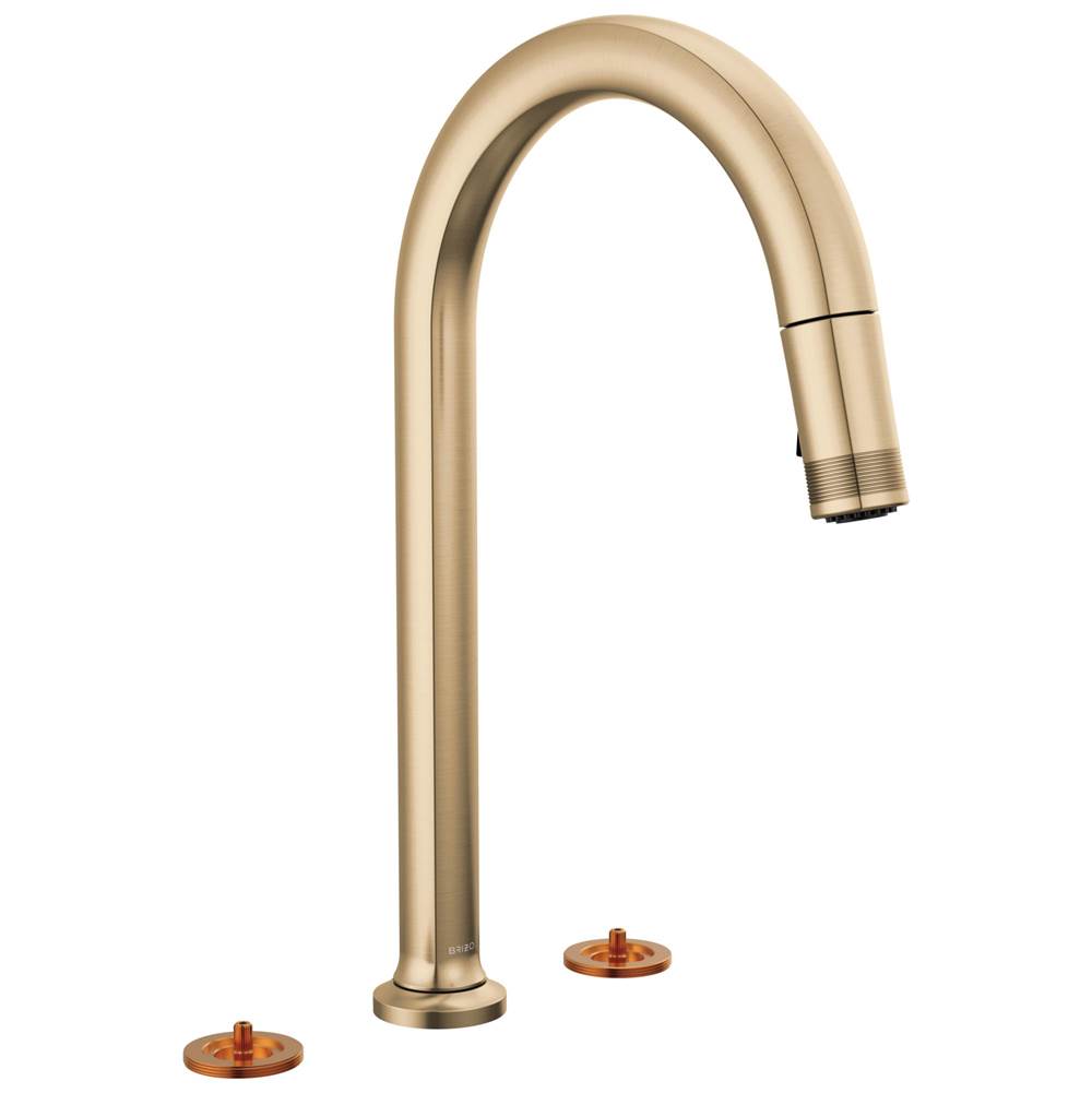 Brizo Kintsu® Widespread Pull-Down Faucet with Arc Spout - Less Handles