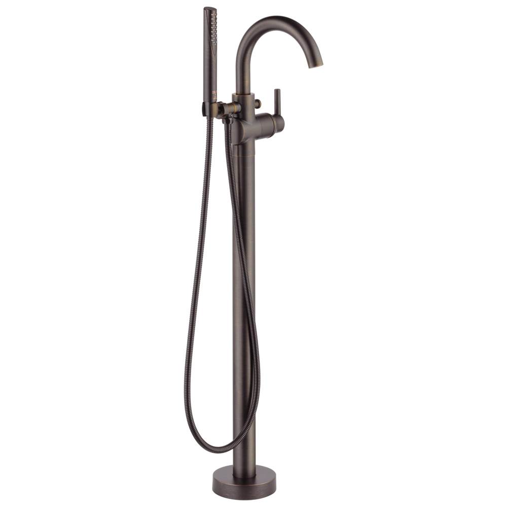 Delta Faucet Trinsic® Single Handle Floor Mount Tub Filler Trim with Hand Shower
