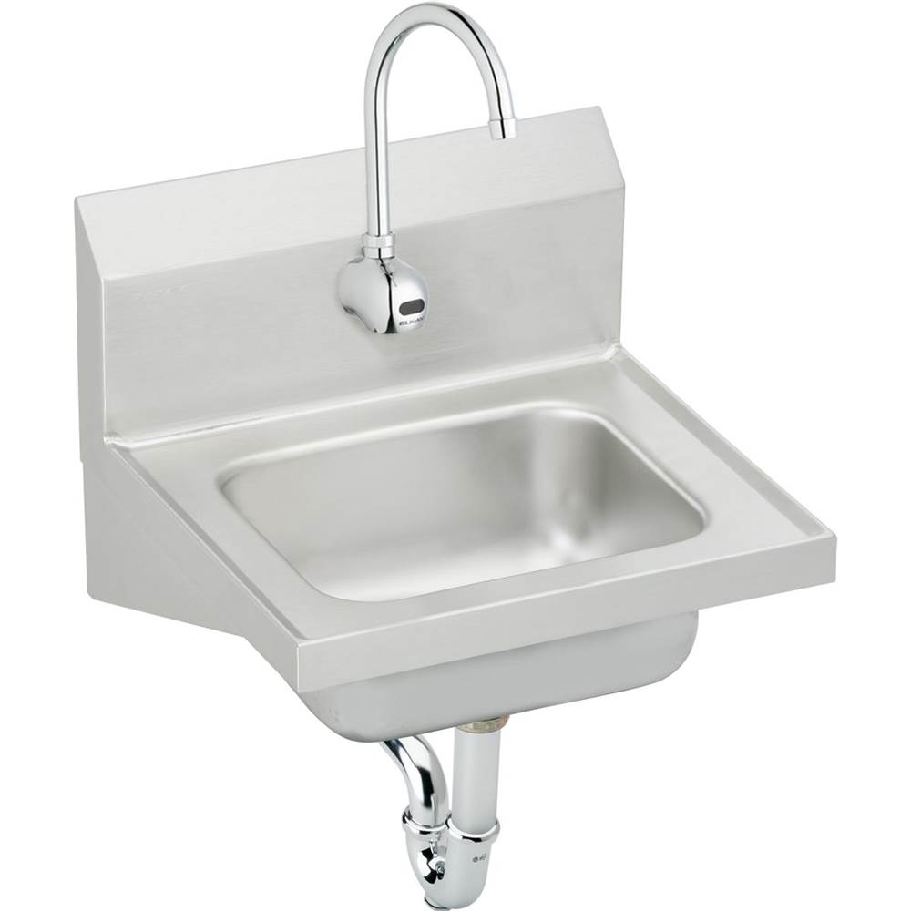 Elkay Stainless Steel 16-3/4'' x 15-1/2'' x 13'', Single Bowl Wall Hung Handwash Sink Kit