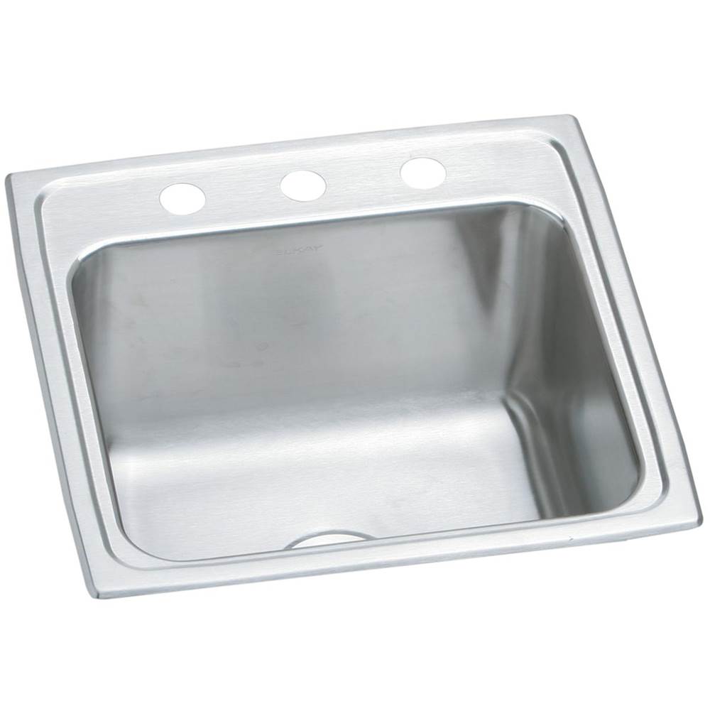 Elkay Lustertone Classic Stainless Steel 19-1/2'' x 19'' x 10-1/8'', 2-Hole Single Bowl Drop-in Laundry Sink