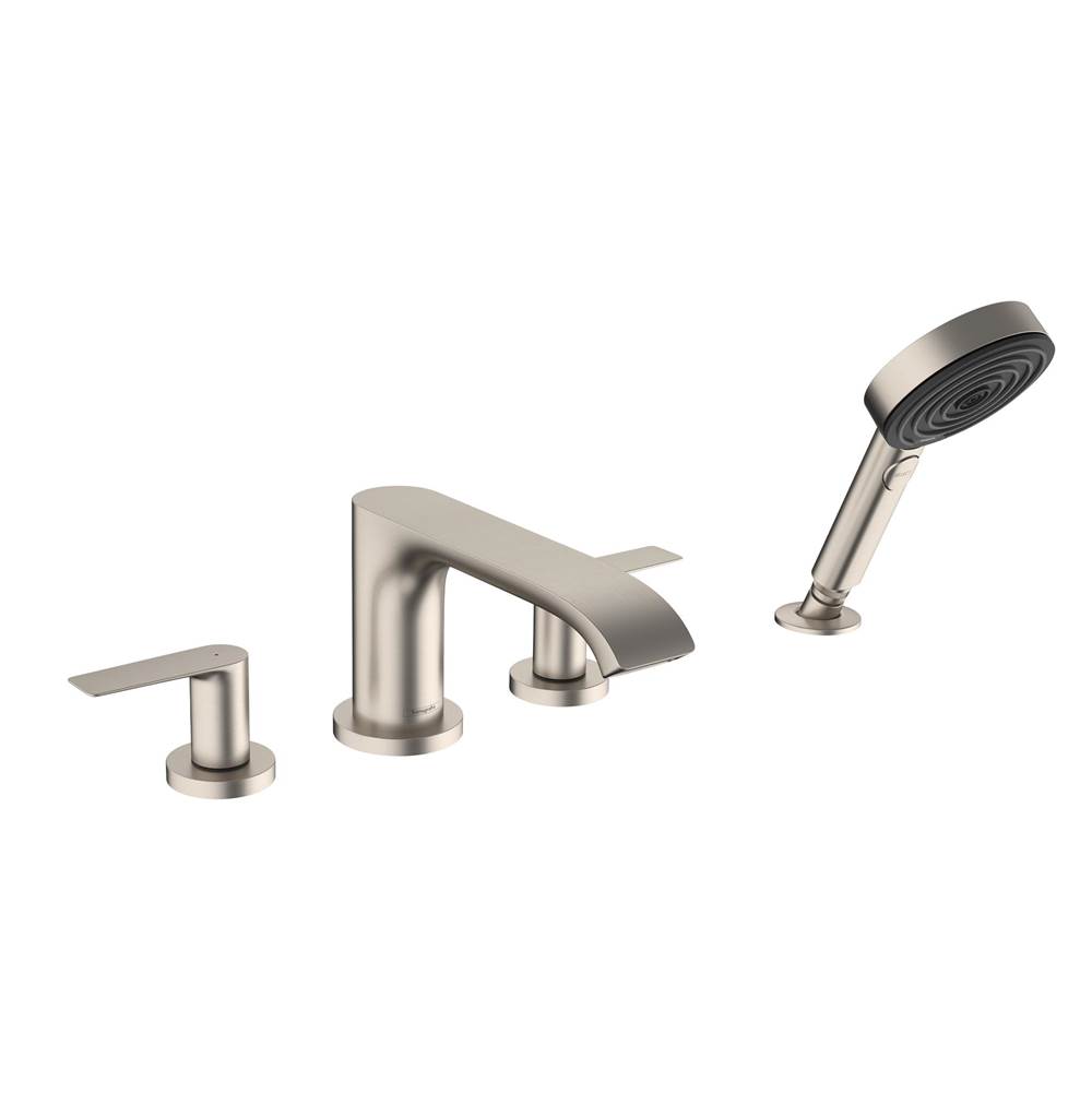 Hansgrohe Vivenis 4-Hole Roman Tub Set Trim with 1.75 GPM Handshower in Brushed Nickel
