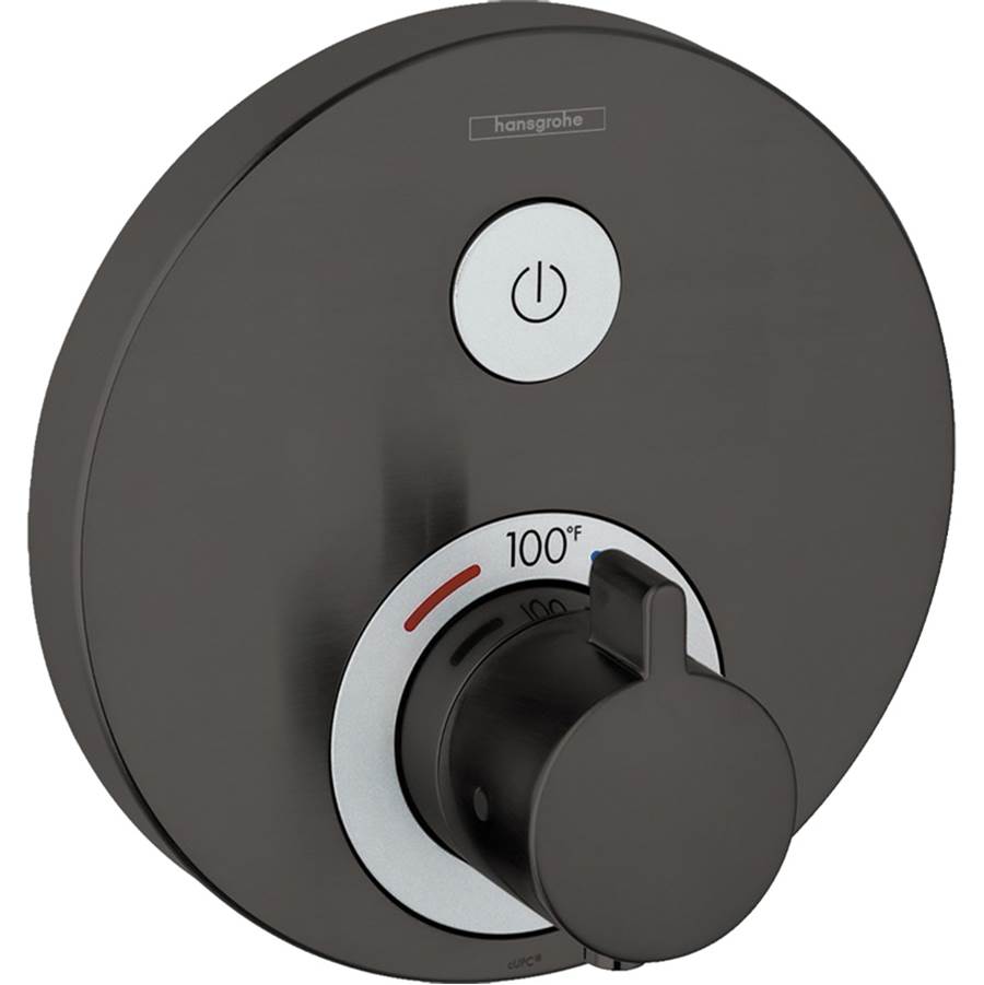 Hansgrohe ShowerSelect S Thermostatic Trim for 1 Function, Round in Brushed Black Chrome