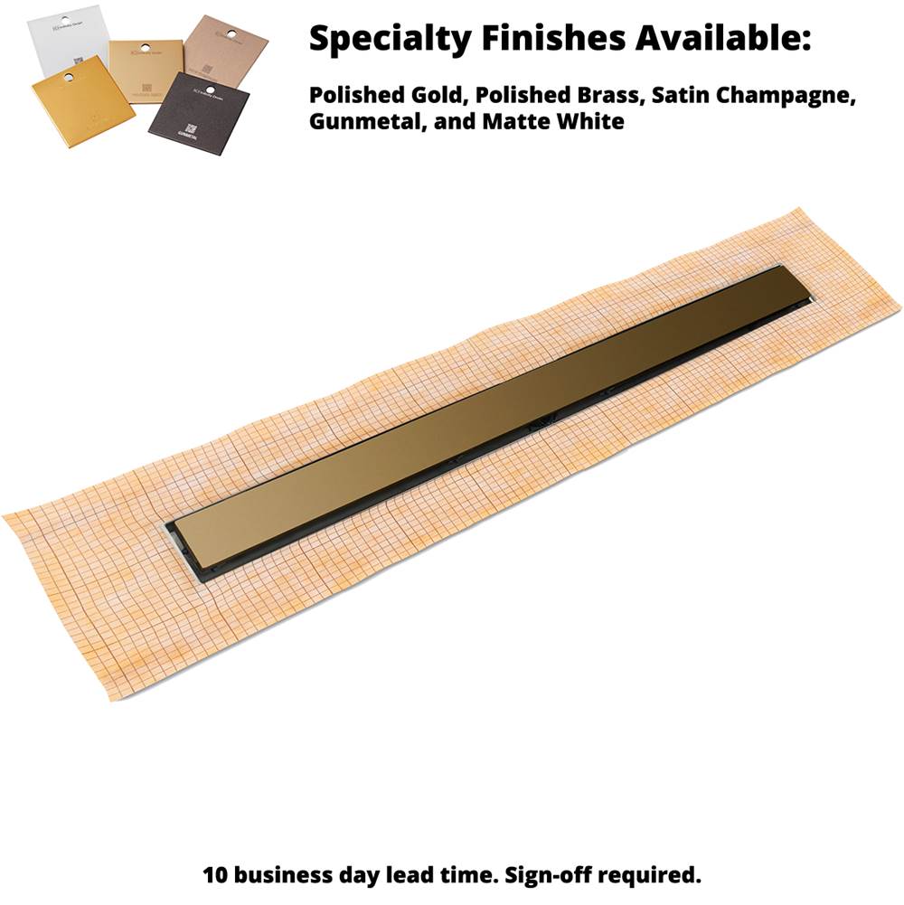 Infinity Drain 24'' FCS Series Complete Kit with 2 1/2'' Solid Grate in Satin Bronze