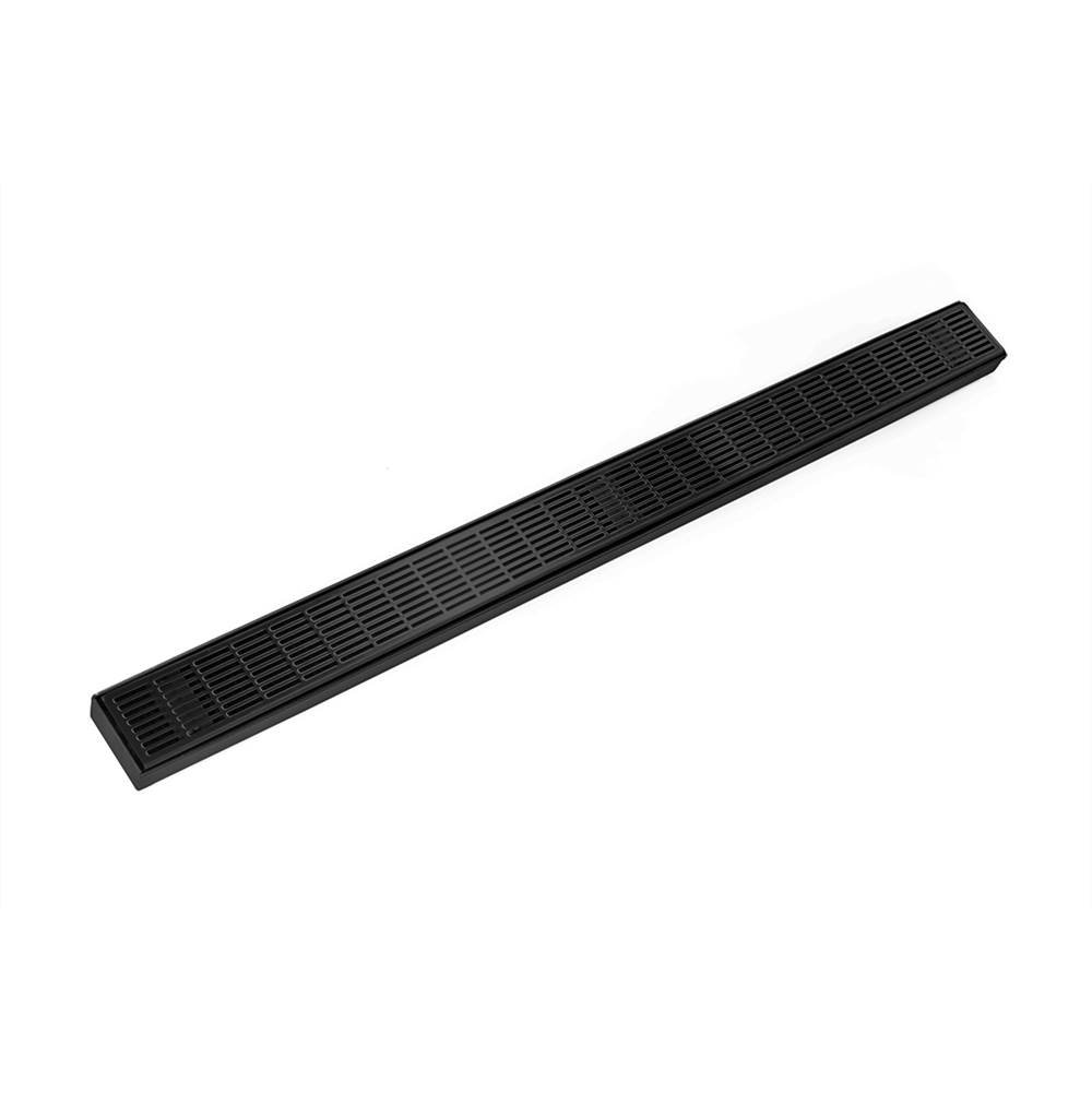 Infinity Drain 42'' FX Series Complete Kit with Perforated Slotted Grate in Matte Black