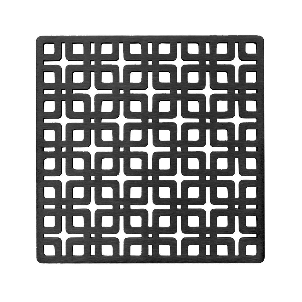 Infinity Drain 5'' x 5'' Link Pattern Decorative Plate for K 5, KD 5, KDB 5 in Matte Black