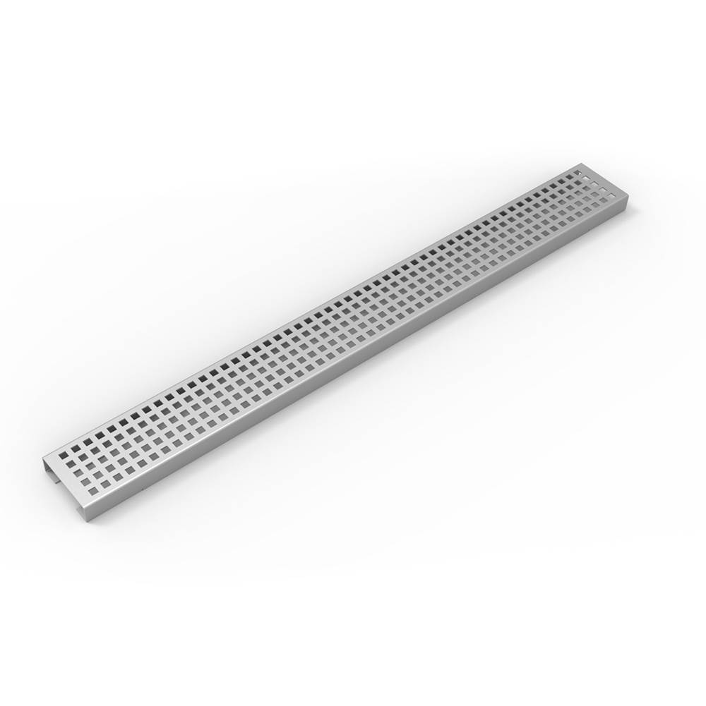 Infinity Drain 60'' Perforated Squares Pattern Grate for USQ Universal Infinity Drain™ in Satin Stainless