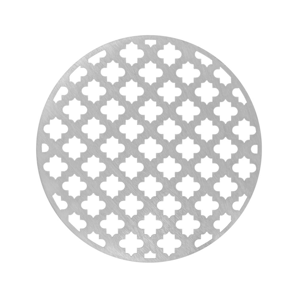 Infinity Drain 5'' Round Moor Pattern Decorative Plate for RM 5, RMD 5, RMDB 5 in Satin Stainless