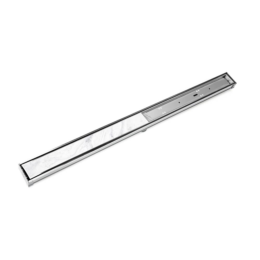 Infinity Drain 72'' S-PVC Series Low Profile Complete Kit with 2 1/2'' Tile Insert Frame in Polished Stainless