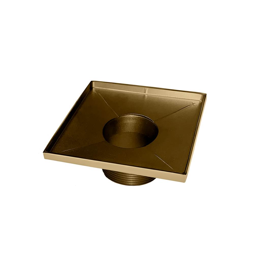 Infinity Drain 5'' x 5'' Stainless Steel 2'' Throat only in Satin Bronze