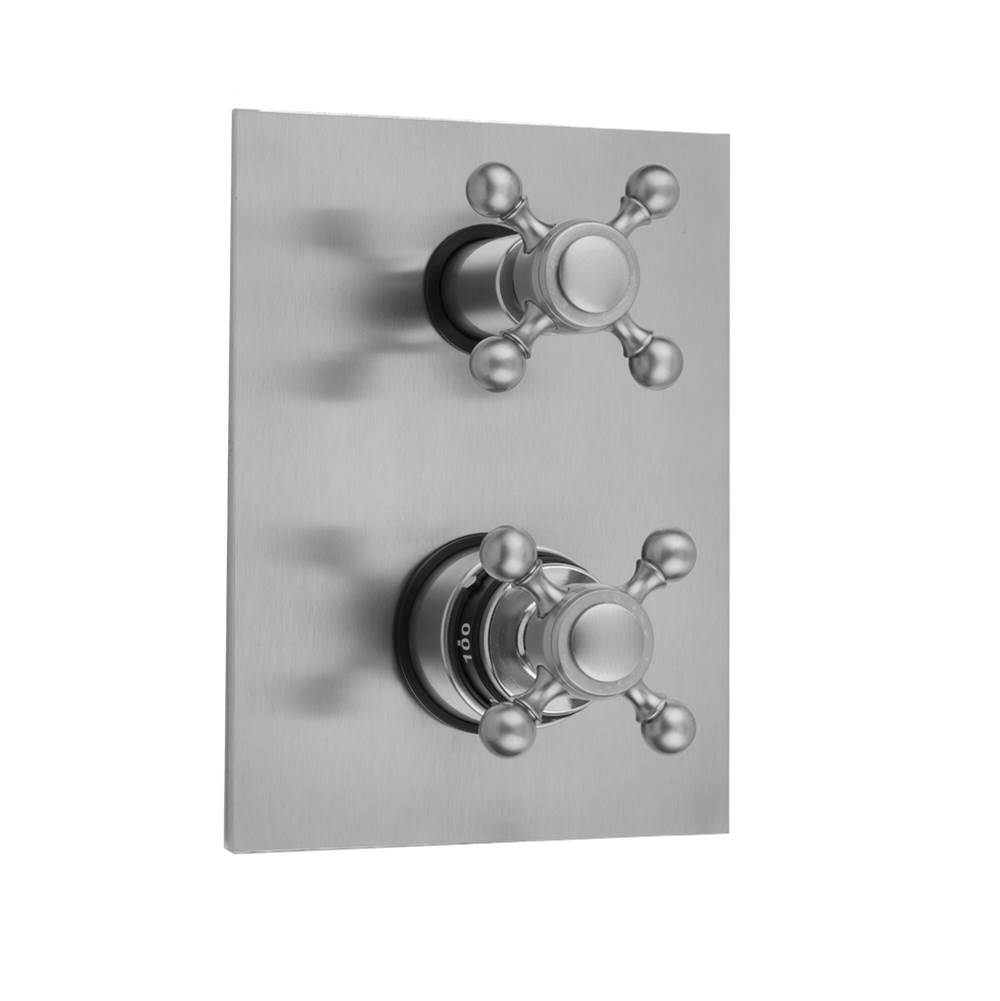 Jaclo Rectangle Plate with Ball Cross Thermostatic Valve with Ball Cross Built-in 2-Way Or 3-Way Diverter/Volume Controls (J-TH34-686 / J-TH34-687 / J-TH34-688 / J-TH34-689)