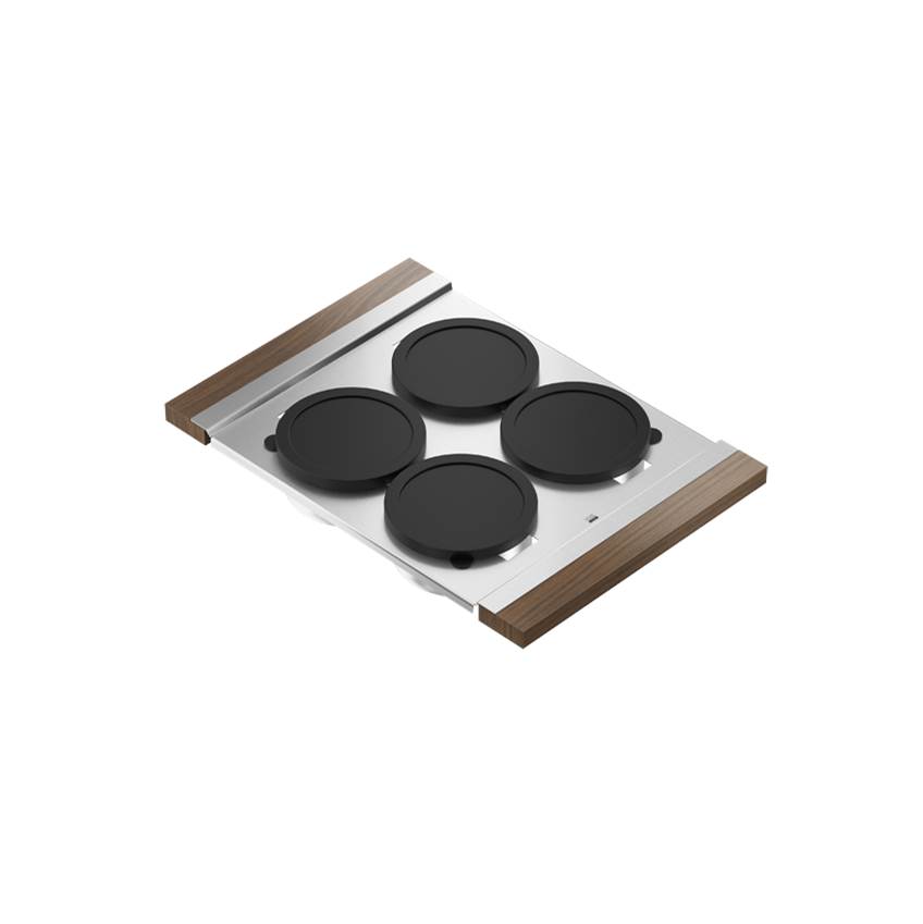 Home Refinements by Julien Serving Board With Bowls (4) For 16In Sink, Walnut Handles, 12X17X3