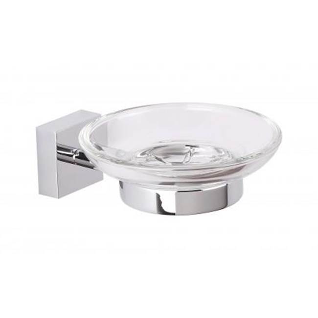 Kartners MADRID - Wall Mounted Soap Dish with Frosted Glass-Brushed Bronze