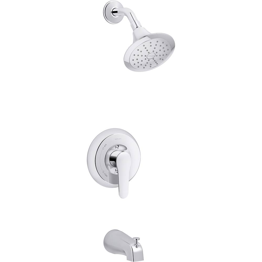 Kohler July Rite-temp Bath And Shower Trim with Lever Handle, Slip-fit Spout And 1.75 Gpm Showerhead
