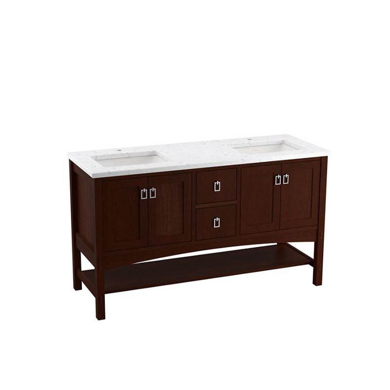 Kohler Marabou® 60'' bathroom vanity cabinet with sinks and quartz top