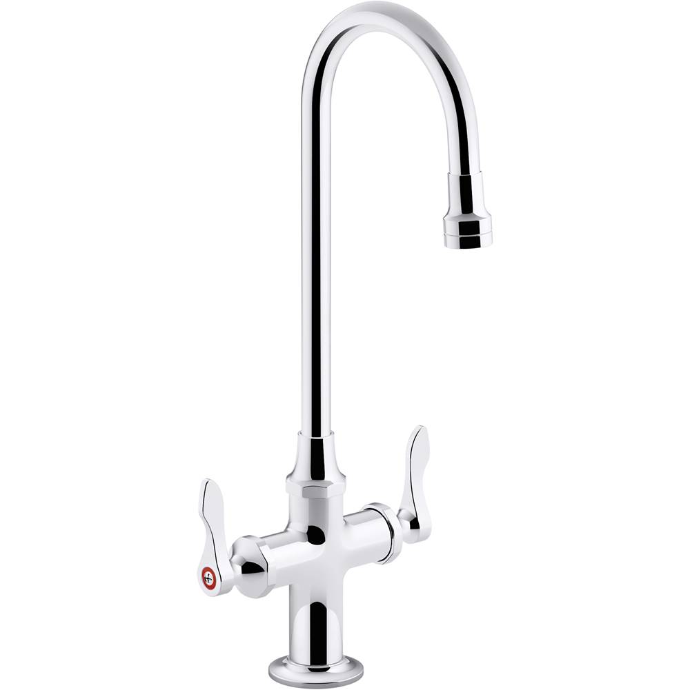 Kohler Triton® Bowe® 1.0 gpm monoblock gooseneck bathroom sink faucet with laminar flow and lever handles, drain not included