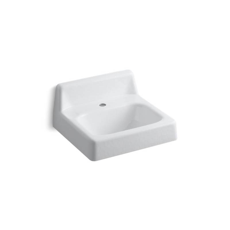 Kohler Hudson™ 20'' x 18'' wall-mount/concealed arm carrier bathroom sink with single faucet hole and lugs for chair carrier