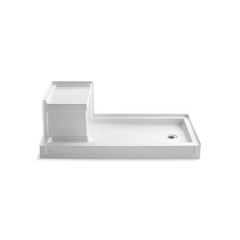 Kohler Tresham® 60'' x 32'' single threshold right-hand drain shower base with integral left-hand seat