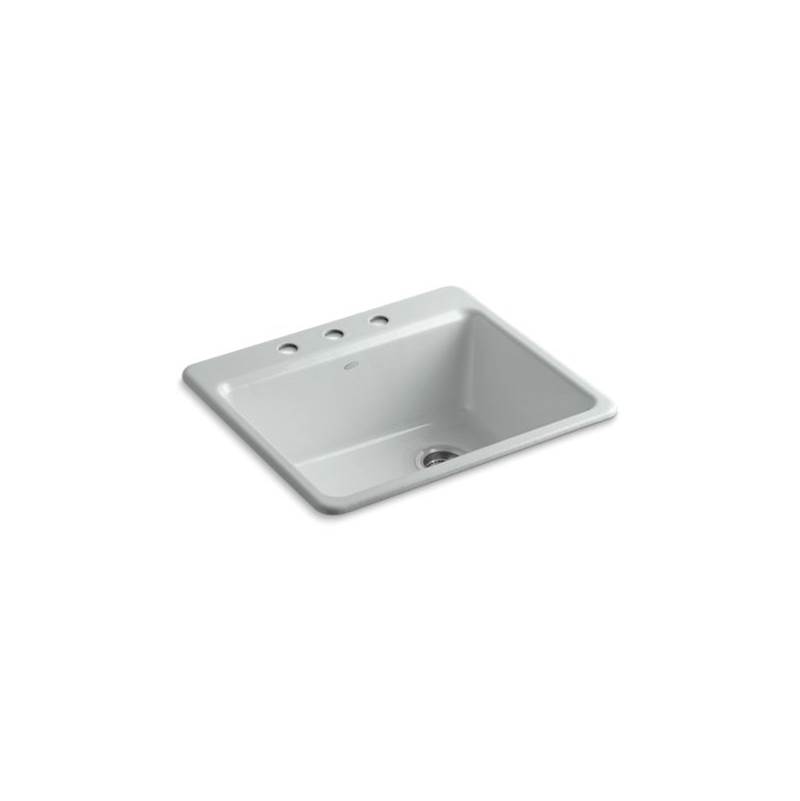 Kohler Riverby® 25'' x22'' x 9-5/8'' top-mount single-bowl kitchen sink with sink rack