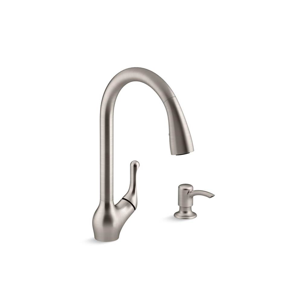 Kohler Barossa® Touchless pull-down kitchen faucet with soap/lotion dispenser