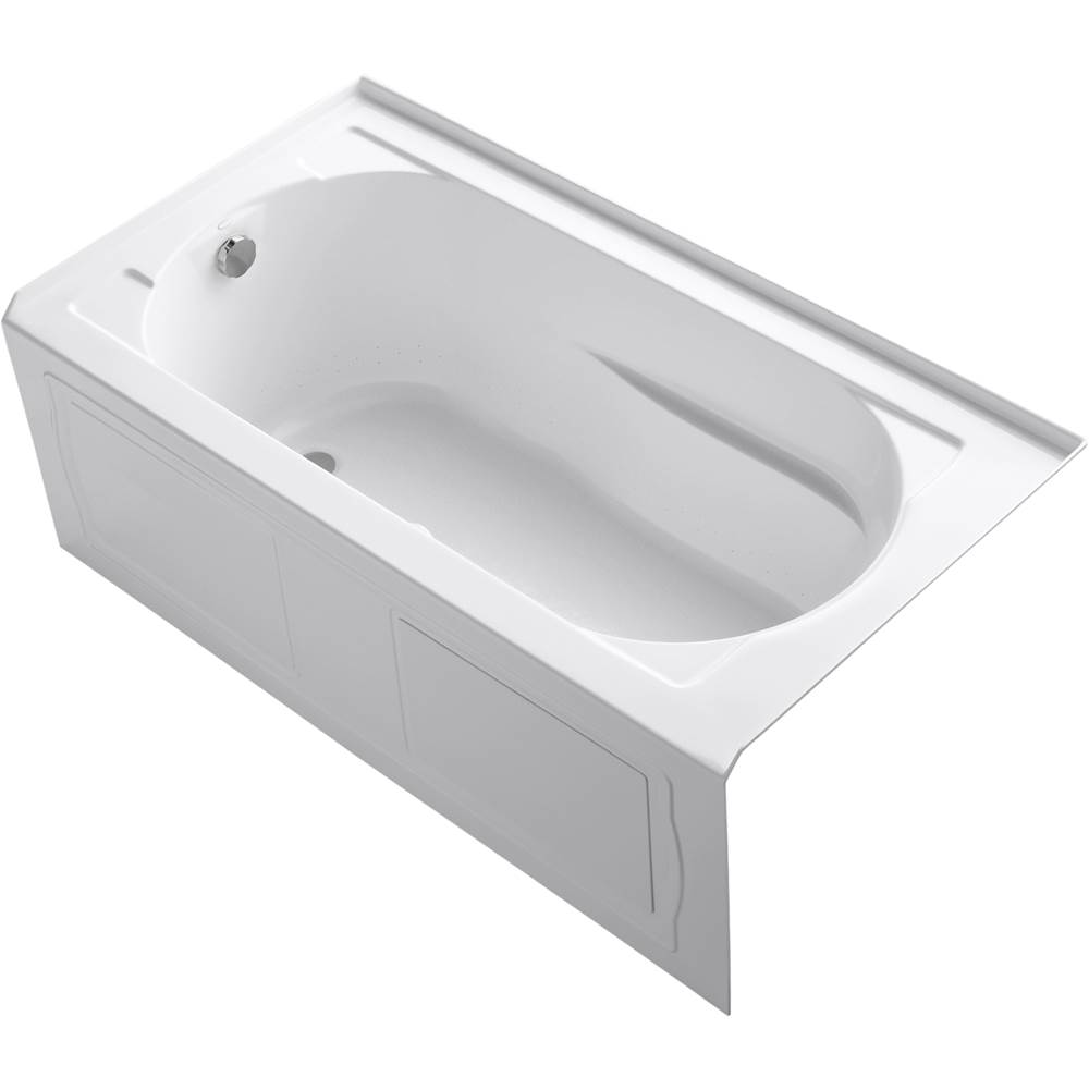 Kohler Devonshire® 60'' x 32'' Heated BubbleMassage™ air bath, alcove, left drain