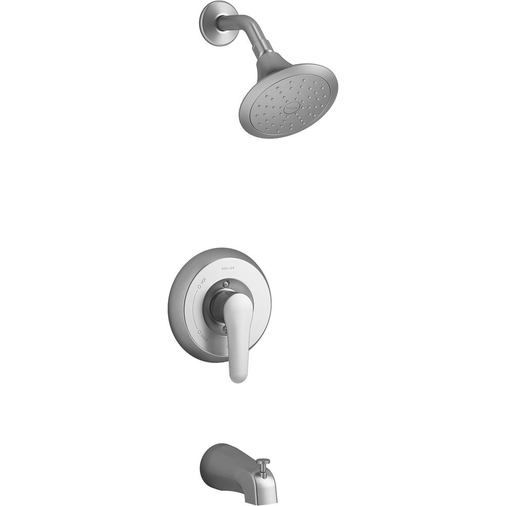 Kohler July™ Rite-Temp® bath and shower trim with lever handle, slip-fit spout and 1.75 gpm showerhead