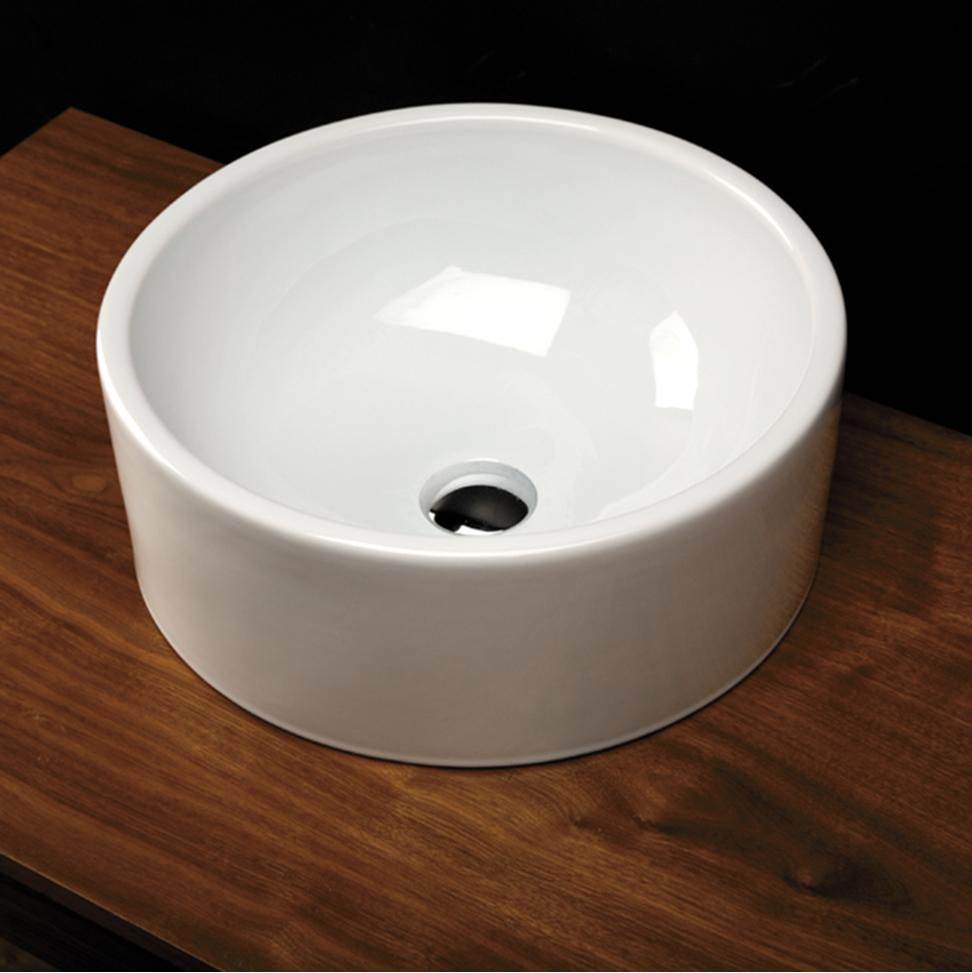 Lacava Vessel porcelain Bathroom Sink with an overflow.Glazed exterior.16 1/2''DIAM, 6 3/8''H