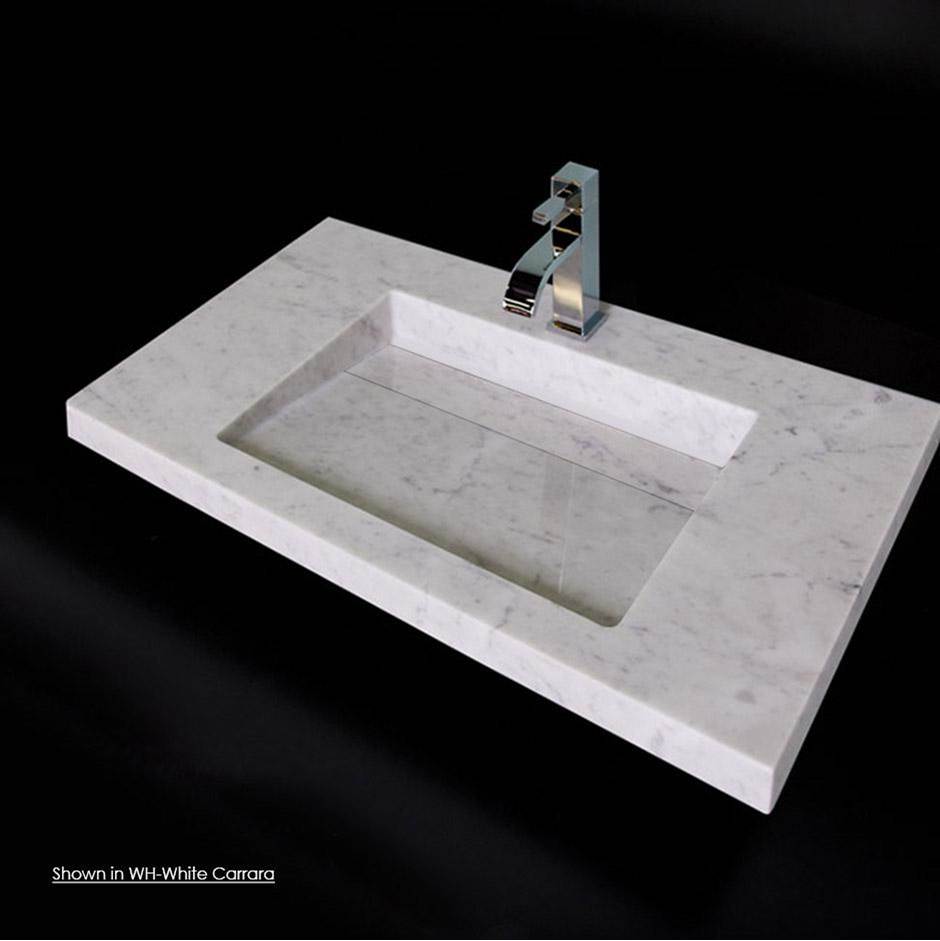 Lacava Wall-mount or vanity top stone Bathroom Sink with preinstalled concealed drain, no overflow.
