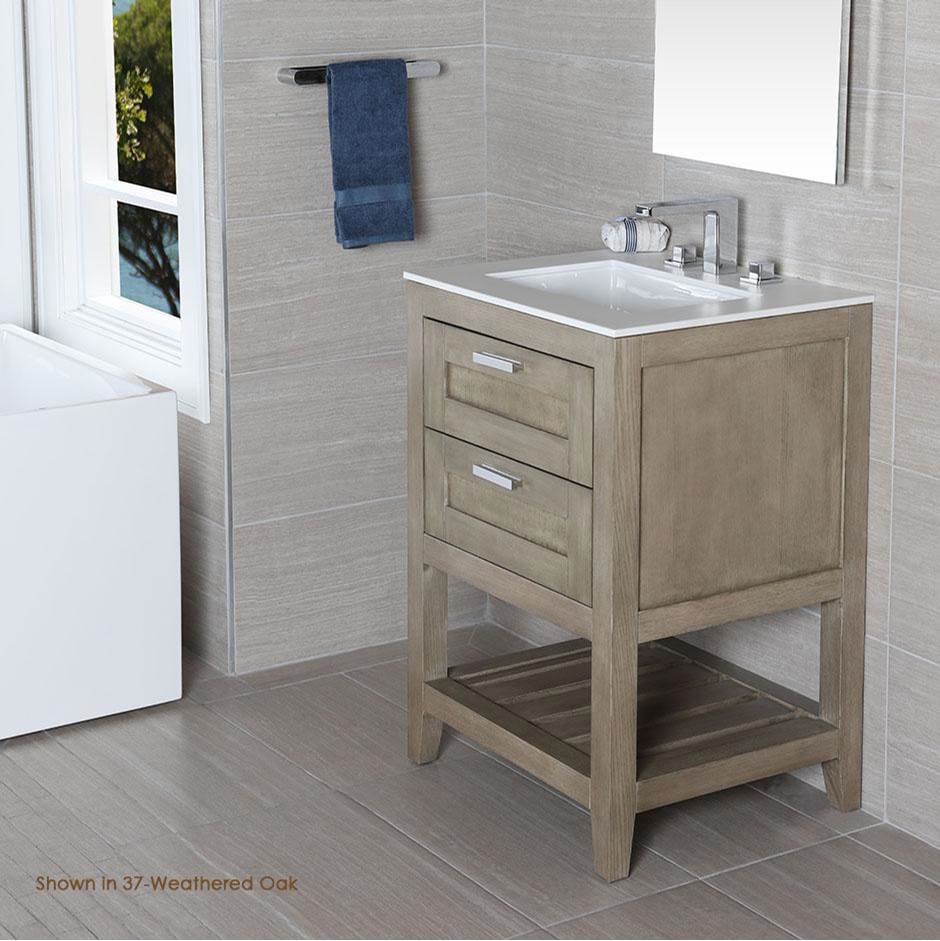Lacava Free standing under-counter vanity with two drawers(knobs included) and slotted shelf in wood.