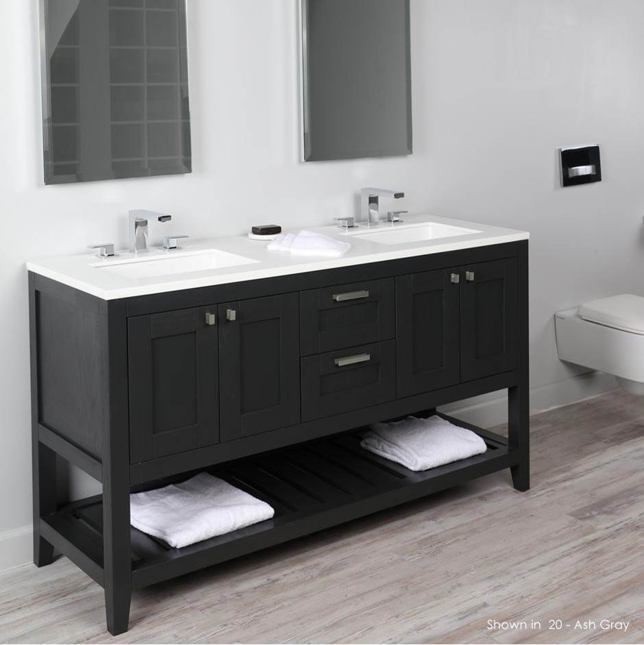 Lacava Free standing under-counter double vanity with two sets of doors(knobs included) on both sides