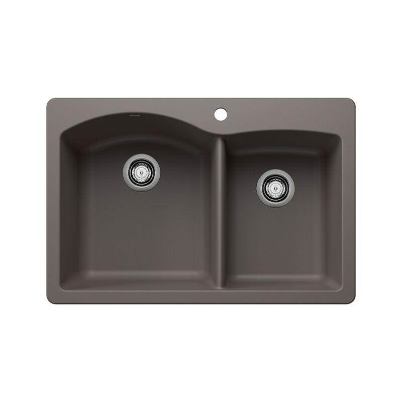Luxart SILGRANIT® Double Bowl 60/40 Offset Dual Mount Sink