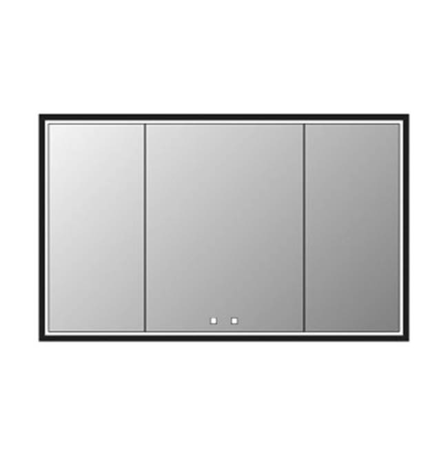 Madeli Illusion Lighted Mirrored Cabinet , 60X36''-18L/24L/18R-Recessed Mount, Satin Brass Frame-Lumen Touch+, Dimmer-Defogger-2700/4000 Kelvin