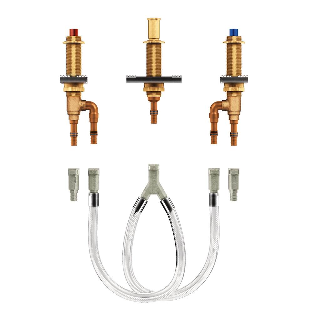 Moen M-Pact Two-Handle Roman Tub Valve with 10-Inch Center and 1/2-Inch PEX Cold Expansion