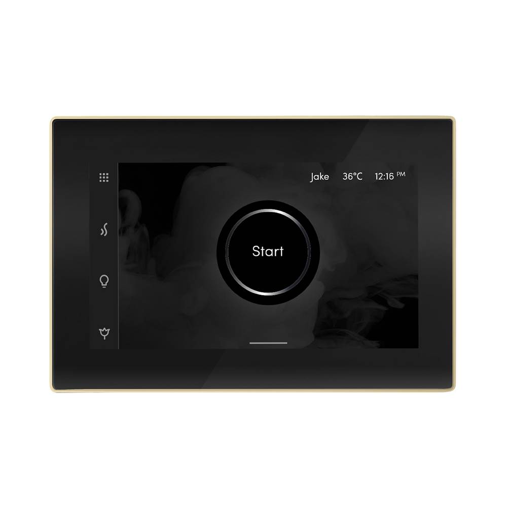 Mr. Steam iSteamX Steam Shower Control and Aroma Glass SteamHead in Black Polished Brass