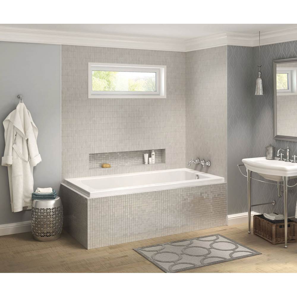 Maax Pose 6030 IF Acrylic Corner Right Left-Hand Drain Aeroeffect Bathtub in White