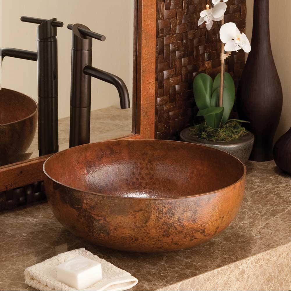 Native Trails Maestro Round Bathroom Sink in Tempered Copper