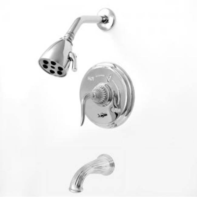 Sigma Pressure Balanced Tub & Shower Set With 9'' Plate Trim (Includes Haf And Wall Tub Spout) Jeferson Elite Ii Satin Nickel .69