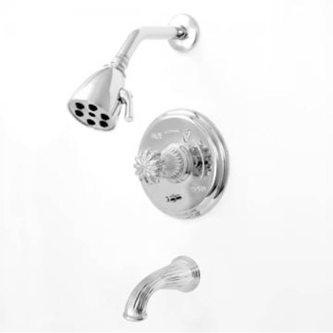 Sigma Pressure Balanced Tub & Shower Set With 9'' Plate Trim (Includes Haf And Wall Tub Spout) Madison Elite Satin Nickel .69