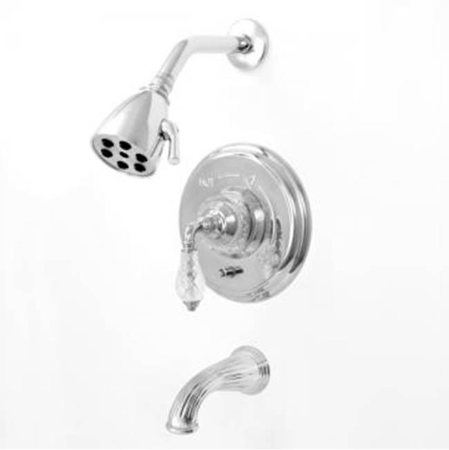 Sigma Pressure Balanced Tub & Shower Set With 9'' Plate Trim (Includes Haf And Wall Tub Spout) Luxembourg Slate Pvd .46