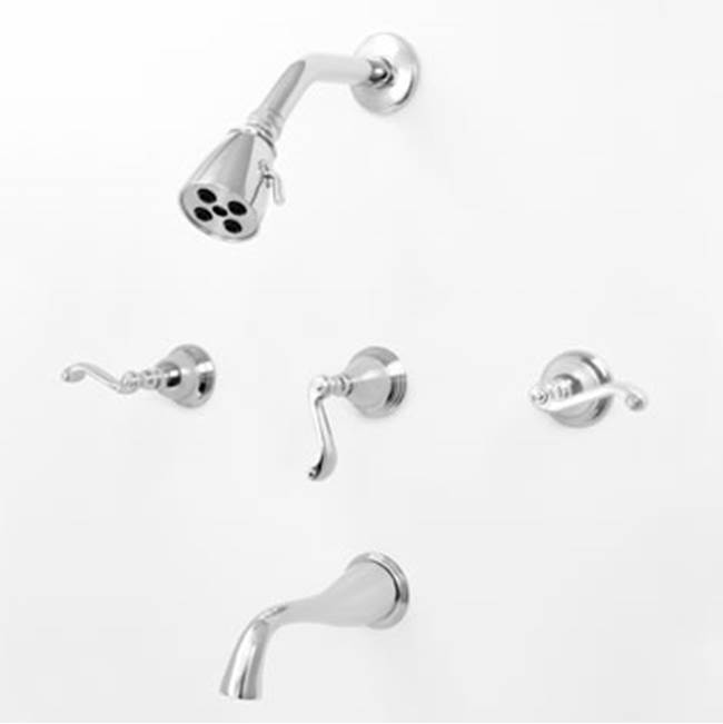 Sigma 3 Valve Tub & Shower Set Trim (Includes Haf And Wall Tub Spout) Hampshire Satin Nickel Pvd .42