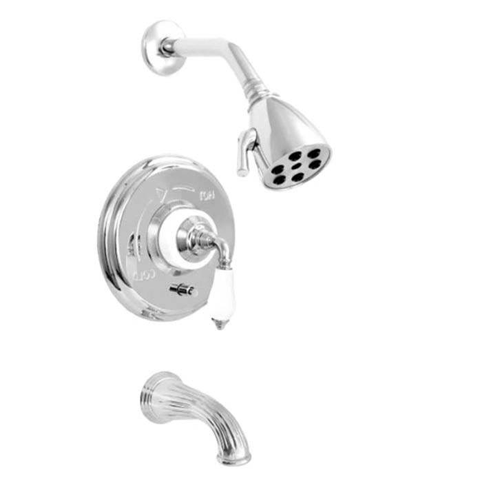 Sigma Pressure Balanced Tub & Shower Set With 9'' Plate Trim (Includes Haf And Wall Tub Spout) Venezia Satin Brass Pvd .41