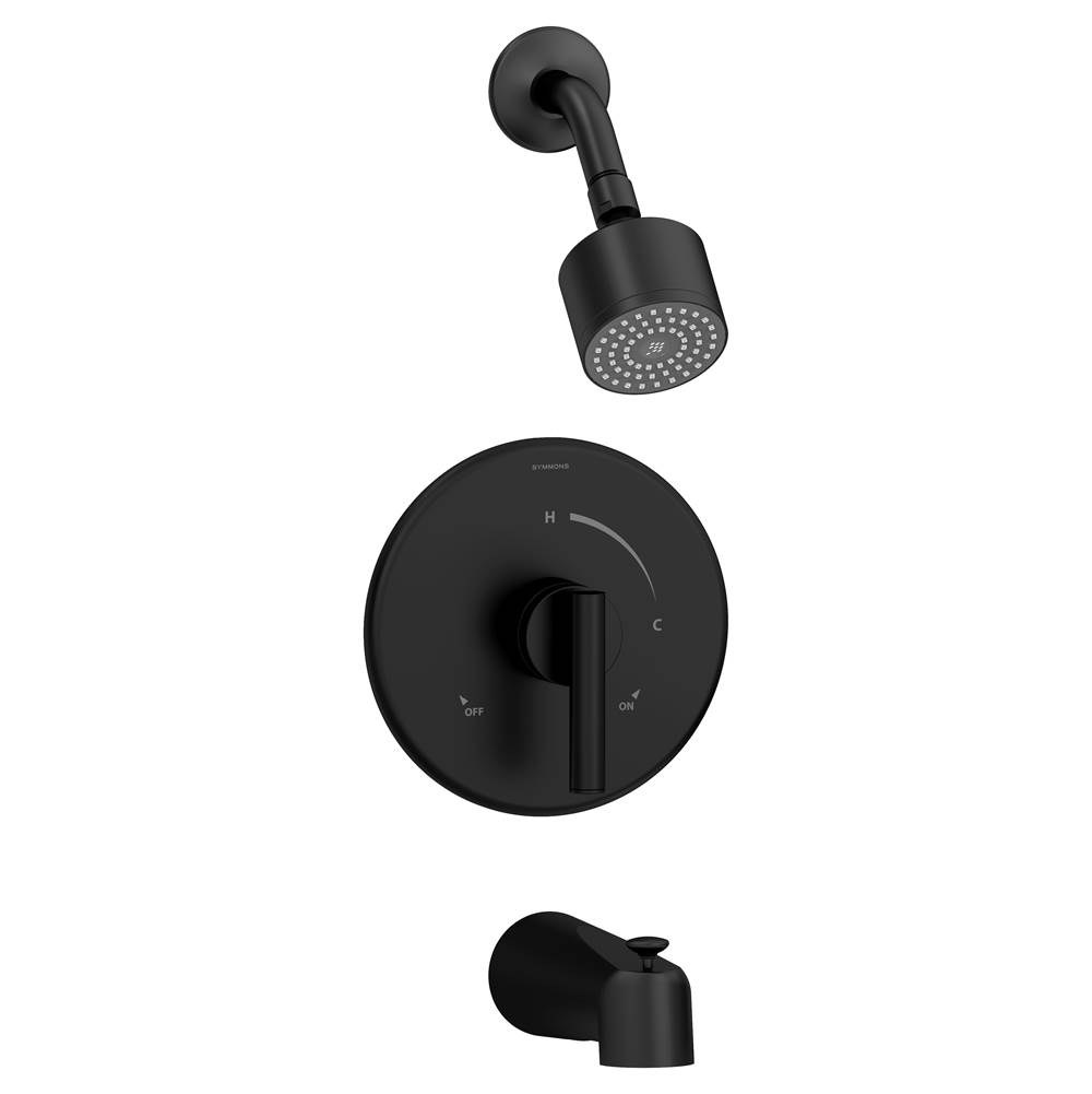 Symmons Dia Single Handle 1-Spray Tub and Shower Faucet Trim with Brass Escutcheon in Matte Black - 1.5 GPM (Valve Not Included)