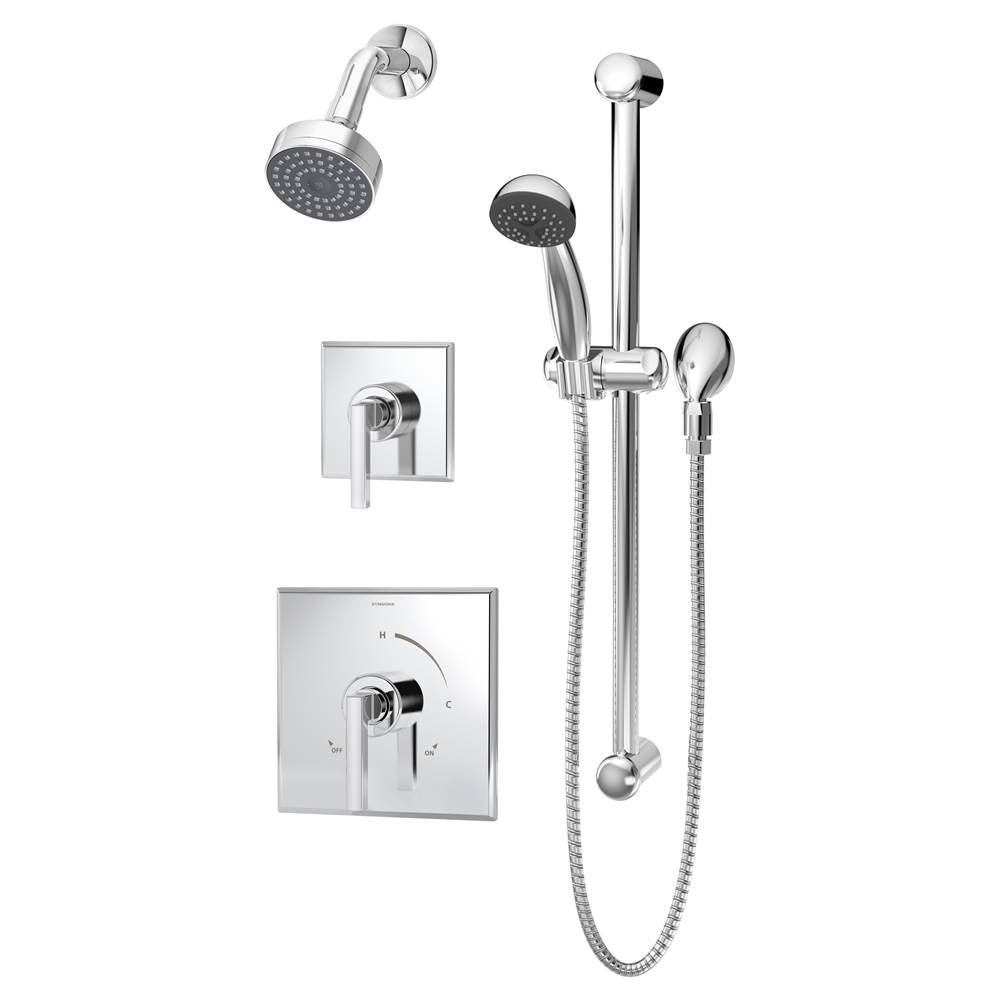 Symmons Duro 2-Handle 1-Spray Shower Trim with 1-Spray Hand Shower in Polished Chrome (Valves Not Included)