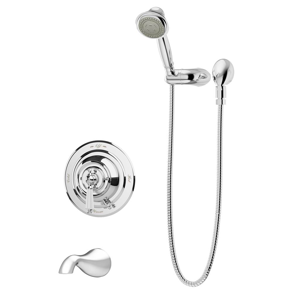 Symmons Carrington Single Handle 3-Spray Tub and Hand Shower Trim in Polished Chrome - 1.5 GPM (Valve Not Included)