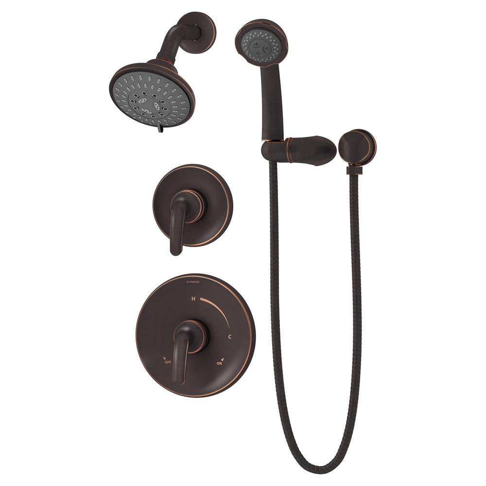 Symmons Elm 2-Handle 5-Spray Shower Trim with 3-Spray Hand Shower in Seasoned Bronze (Valves Not Included)