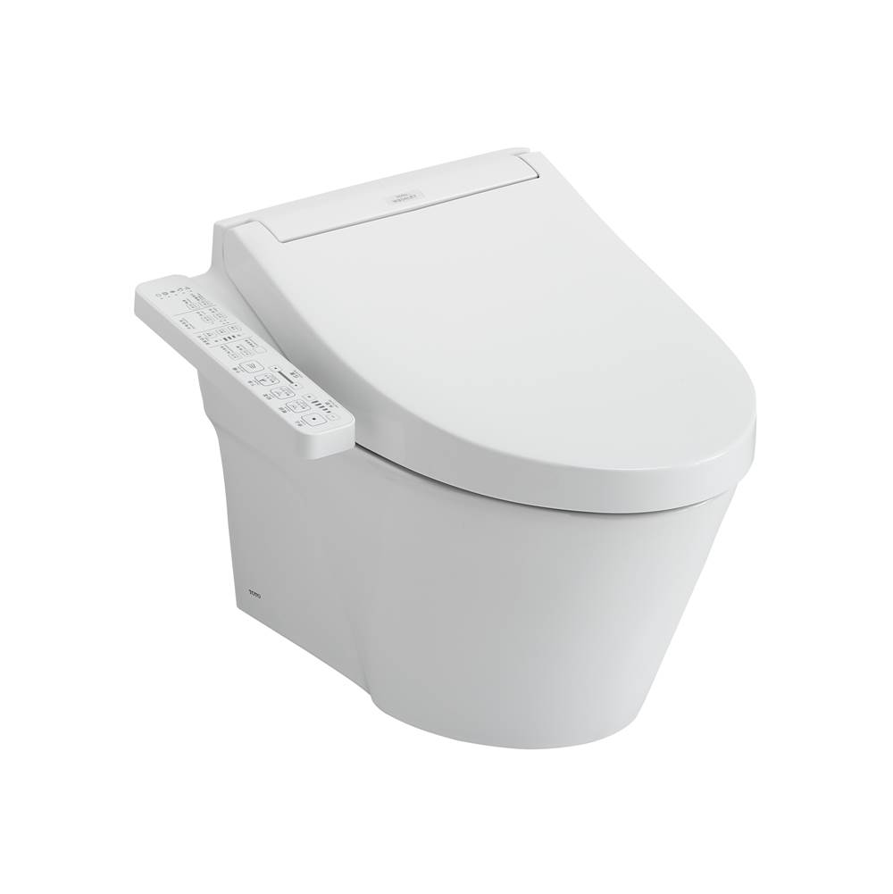 TOTO Toto® Washlet®+ Ap Wall-Hung Elongated Toilet And Washlet C2 And Duofit® In-Wall 0.9 And 1.28 Gpf Dual-Flush Tank System, Matte Silver